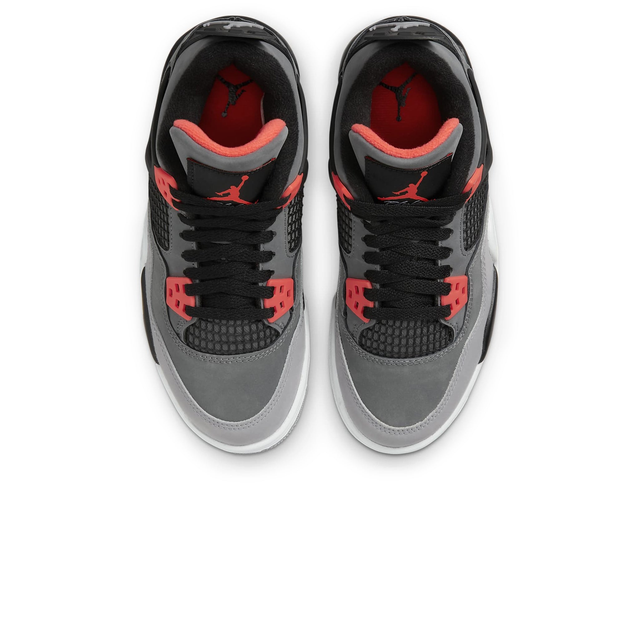 Top down view of Air Jordan 4 Retro Infrared (GS) 408452-061